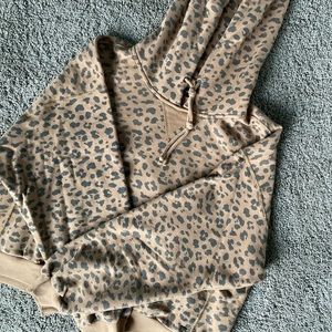Abercrombie & Fitch Leopard Print Hoodie - Brown and Black